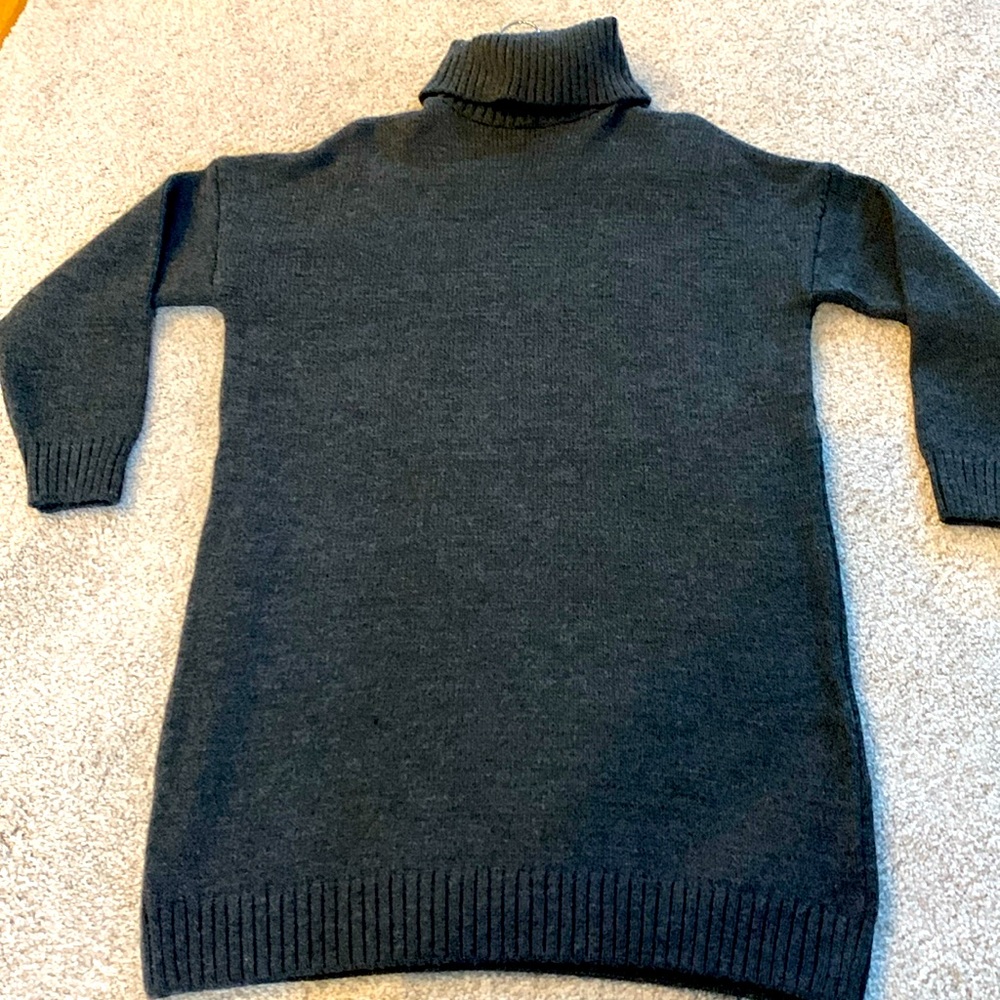 NWOT Topshop oversized turtleneck dress.  Charcoal gray, size 6.